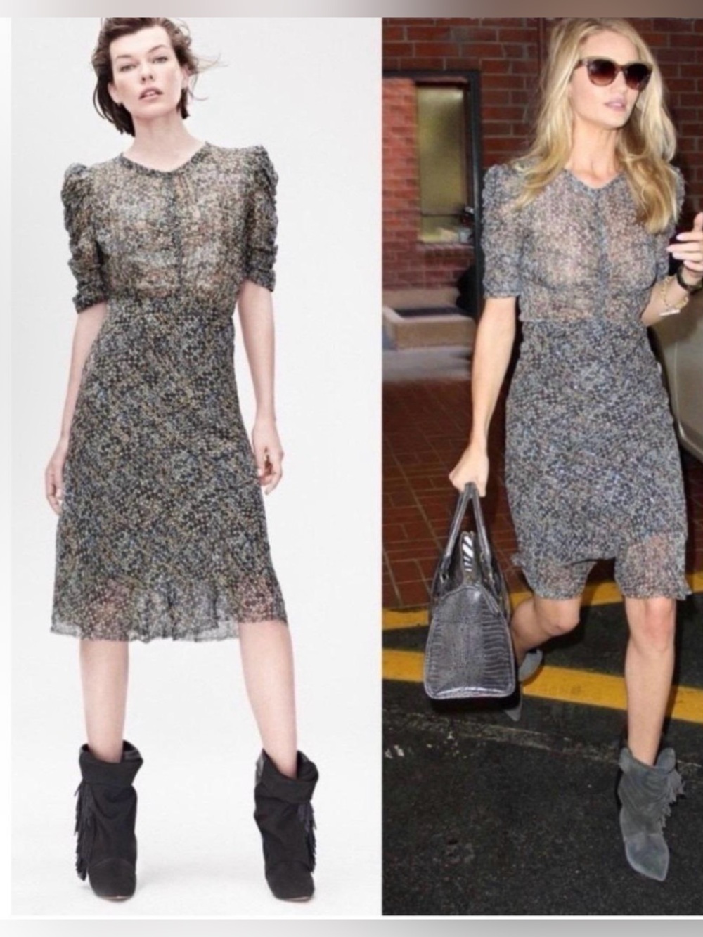 NWOT Isabel Marant Pour Sheer Floral-Print Midi Dress - US 2